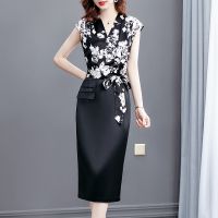 大码女装连衣裙女2021新款夏装时尚高档洋气减龄遮肚显瘦百搭裙子 黑色连衣裙 时尚百搭 M [建议90-105斤]