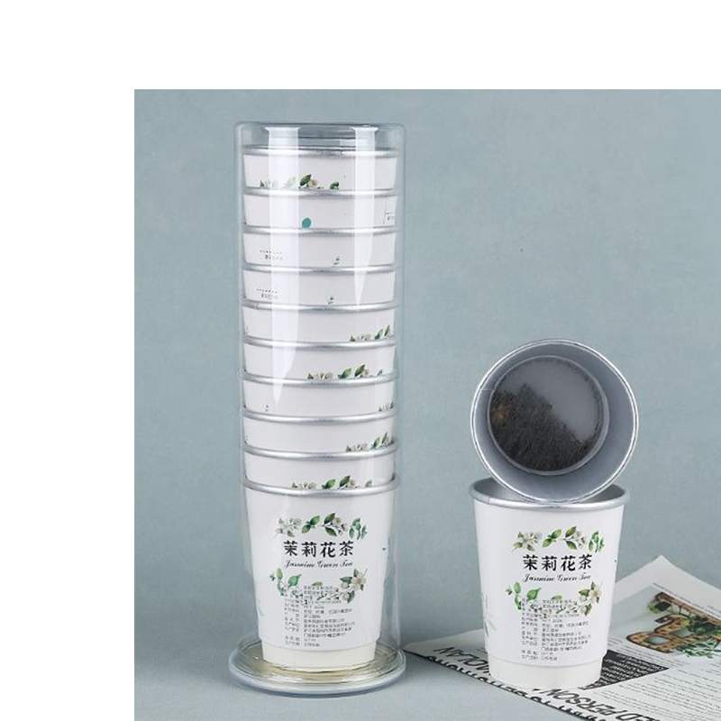 茶汇堂一次性自带茶叶纸杯加厚双层铝箔一级茉莉花茶10杯装高清大图