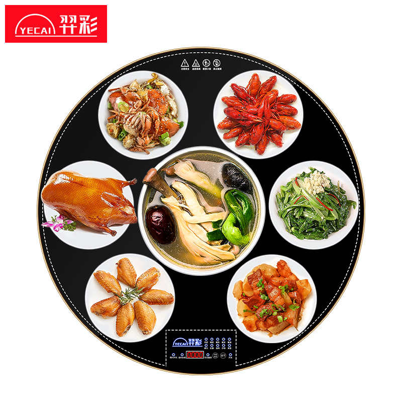羿彩 (YECAI) 饭菜保温板家用圆形智能桌面餐桌多功能暖菜宝暖菜板热菜板热菜神器加热600MM固定款