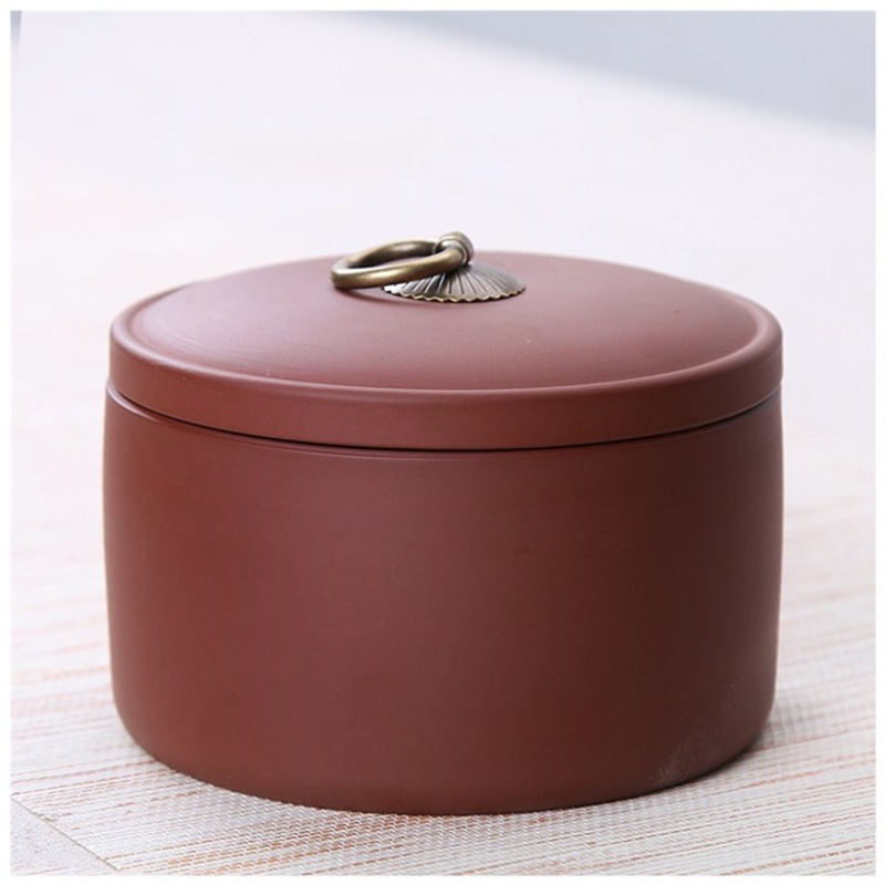 通用茶叶包装醒茶罐大号装茶叶罐普洱茶叶包装盒储茶罐子瓷罐鎏金黑