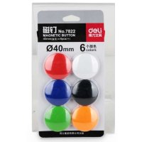 [精选]得力(deli) 彩色白板磁钉/磁珠/吸铁石 办公用品 7822 40mm 6只/卡