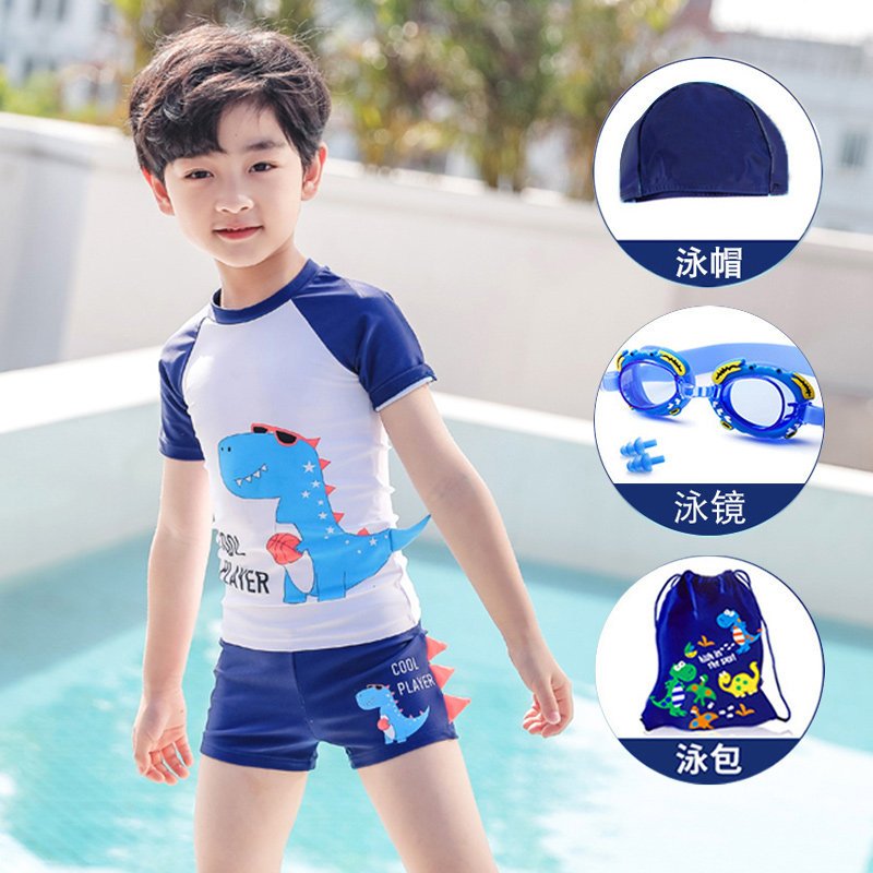 儿童泳衣男童泳裤中大童男孩分体游泳衣小宝宝速干温泉游泳套装备