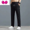 七斓夏季男士大码宽松休闲运动裤冰丝薄款弹力裤子男韩版直筒男长裤子