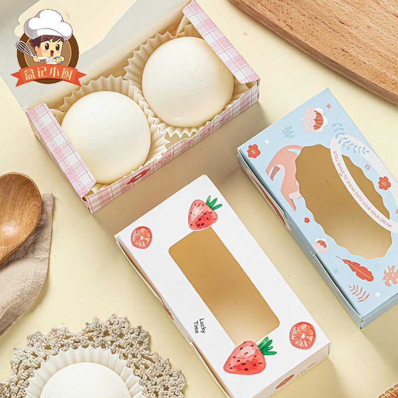 雪媚娘包装盒透明开窗246粒装蛋挞泡芙蛋黄酥雪媚娘甜品包装盒粉蓝