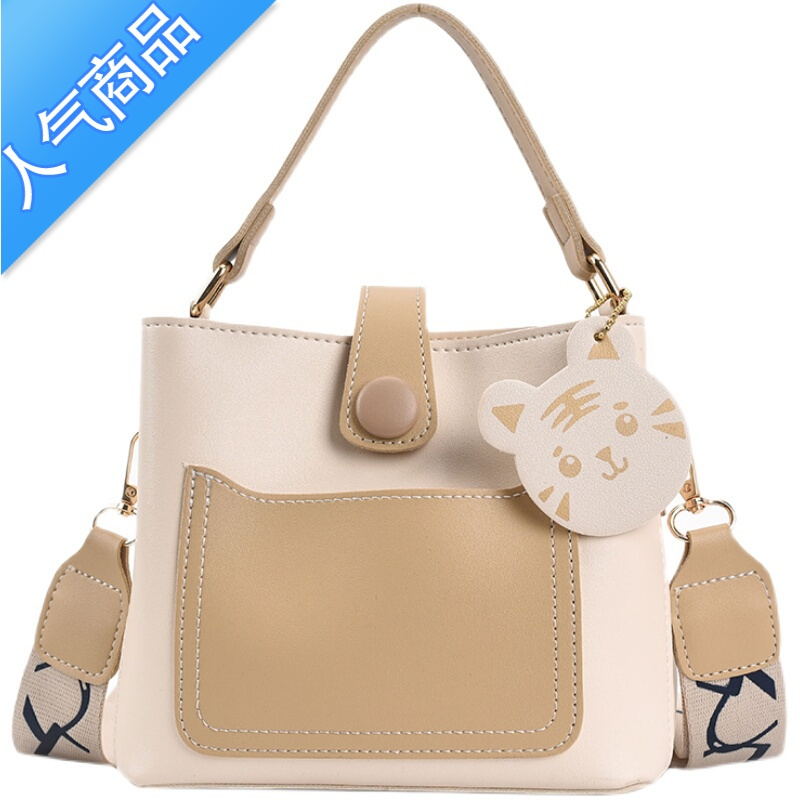 封后cherreskiemi香港包包女青年休闲纯色单肩斜挎包小众轻奢水桶包