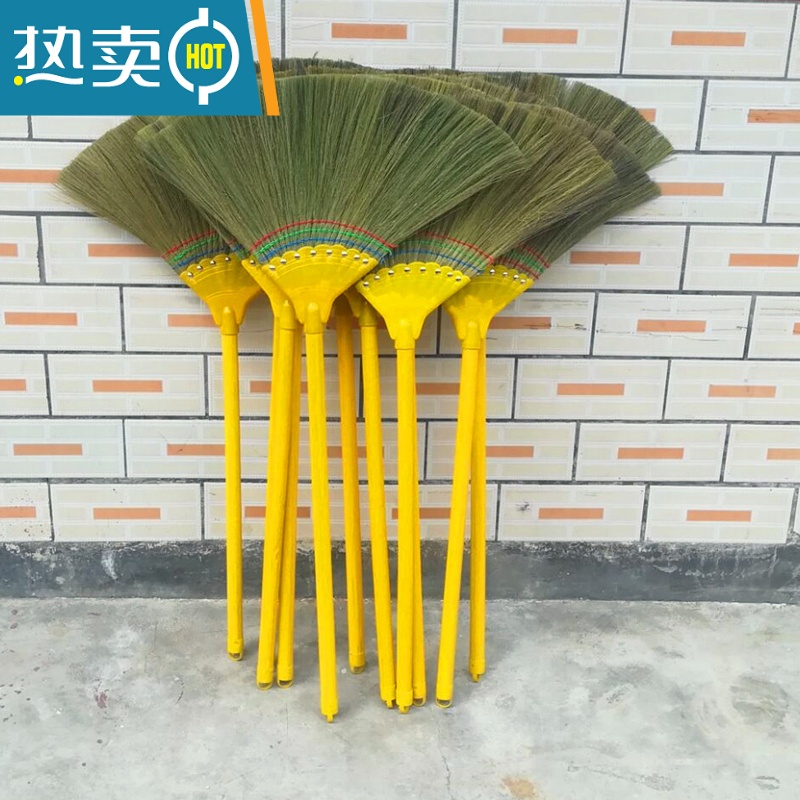 敬平工厂用芒草扫把软毛扫帚扫地板家用手工扫地笤帚发高清大图