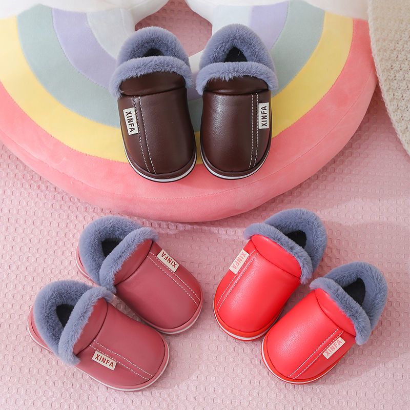 乌鹿儿童棉鞋女冬季男童宝宝鞋居家防滑防水毛毛鞋加绒保暖小孩棉鞋