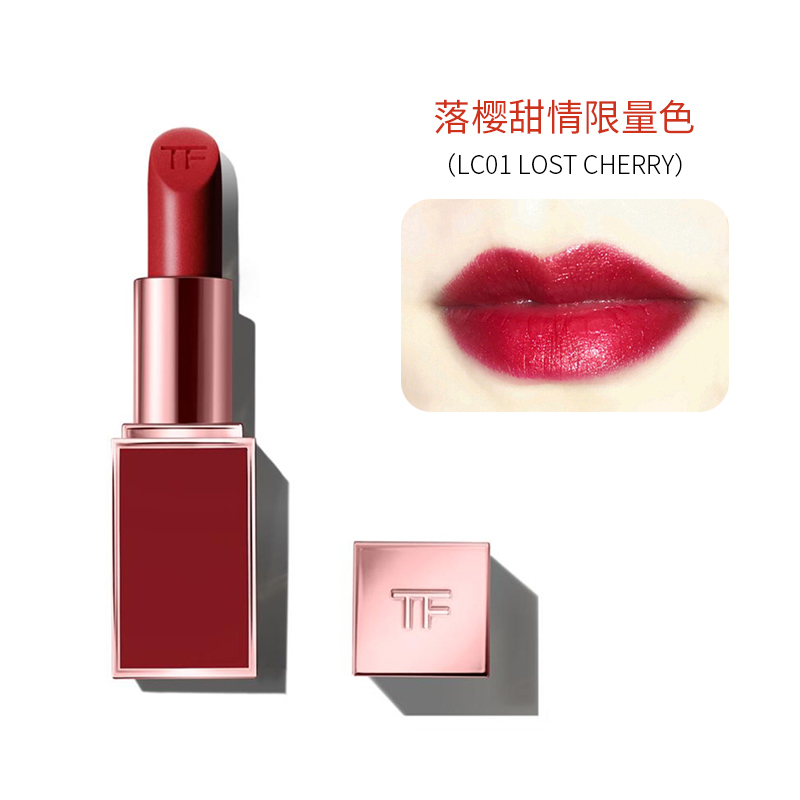 [国内专柜版]汤姆福特TOM FORD限量版烈焰幻魅唇膏3g 季节限定红管口红LC01# 落樱甜情 经典奶油质地高清大图