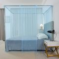 家用蚊帐支架1.8x2米双人床1.5米卧室老式2.2m帐纱杆子套装单 升级帐纱蓝色【蚊帐+加粗支架】 【适合】宽2.0米+长2.2米床
