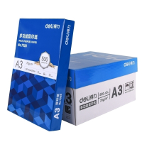 得力(deli)A3打印用纸复印纸500张包办公用纸70克纯木浆A3复印纸 500张/包 新款绿 70g