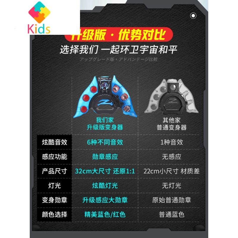 泽塔奥特曼升华器变身器的玩具贝利亚黄昏魔剑召唤器勋章真智力 升华器+12勋章+勋章盒+ 伽马动漫