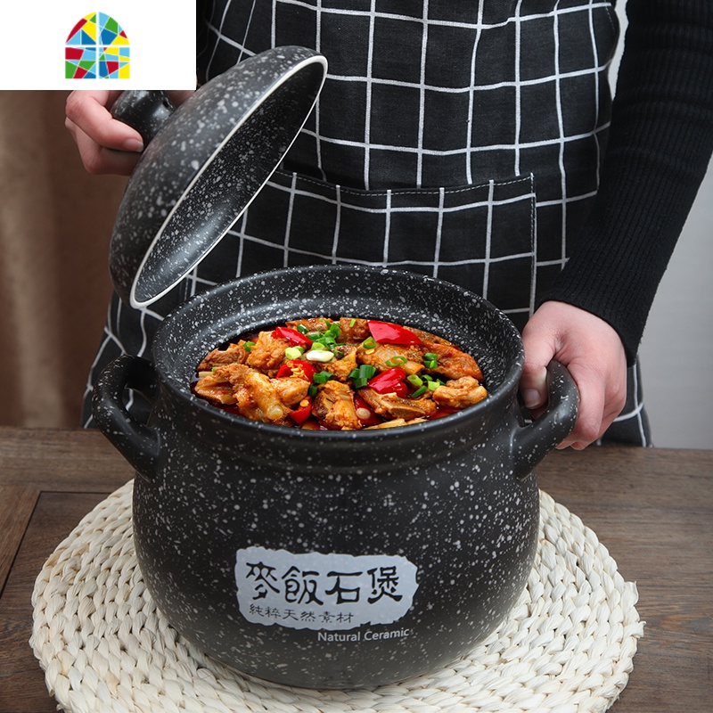 封后电磁炉砂锅家用适用明火燃气灶专用两用陶瓷煲瓦煲汤炖锅大沙石锅 FEN 4.5麦饭石煲(电磁炉明火通用)大容量建议5-高清大图