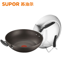 苏泊尔新品钛金刚第四代火红点炒锅真不粘炒菜锅铝合金无油烟锅具电磁炉明火通用PC32HA1