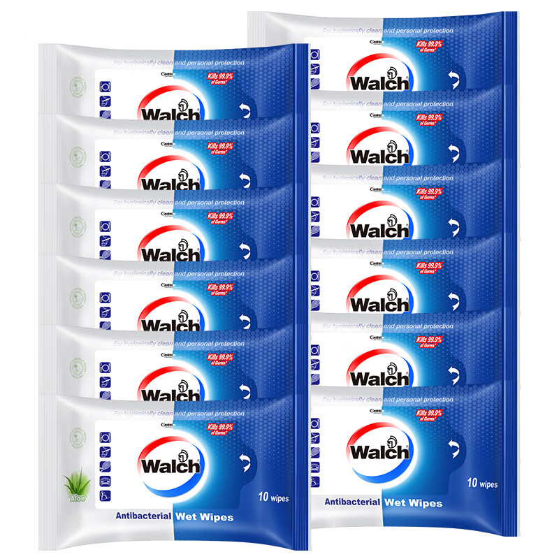 威露士洁肤湿巾湿纸巾 杀菌99.9%不添加酒精 10片*12包