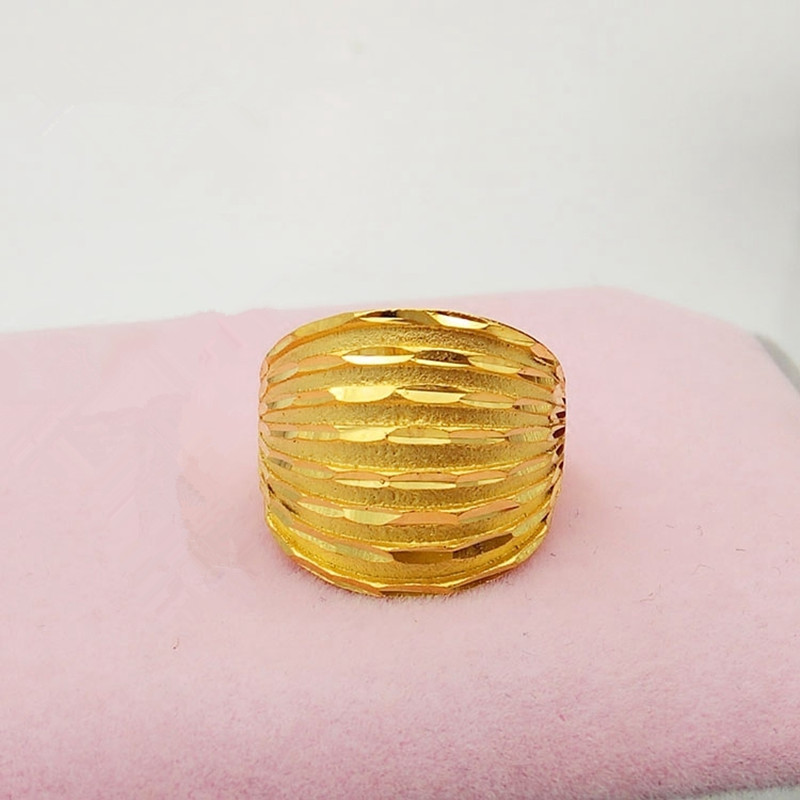 黄金色戒指开口可节指环女款仿黄金手饰品送女朋友七夕情人节礼物