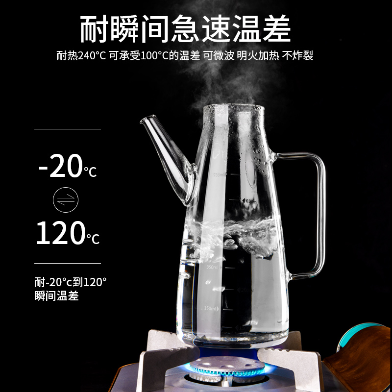 [补贴10%]玻璃油壶防漏油瓶厨房家用调料瓶装酱油醋容器油壸不锈钢大油罐高清大图
