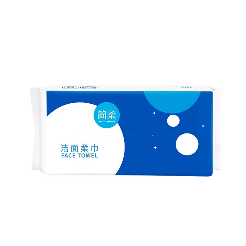 简柔(JIANROU) 平纹抽取洗脸巾100片*2包