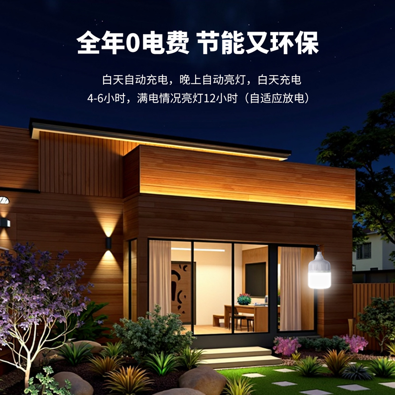 雷士照明太阳能灯泡球泡NVC室外灯饰 LED防水防尘庭院灯超亮耐用长寿命抗风设计露营高清大图