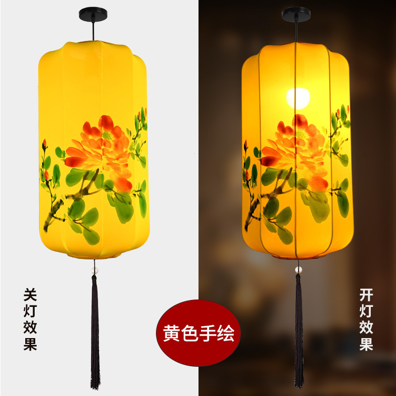 铁迅布艺手绘冬瓜灯笼X37 个 60# 黄色手绘