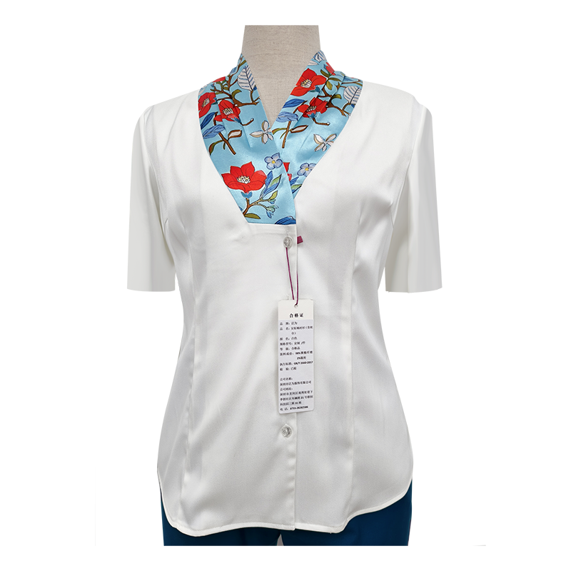 泛为 女短袖衬衫(含丝巾)定制 件高清大图