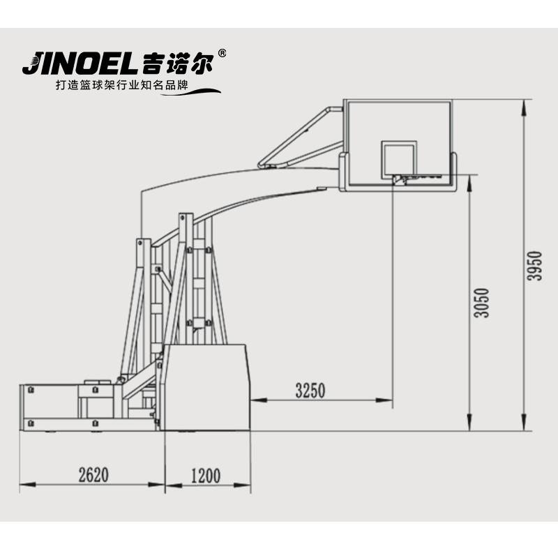 吉诺尔篮球架JNE-1001电动液压篮球架高清大图