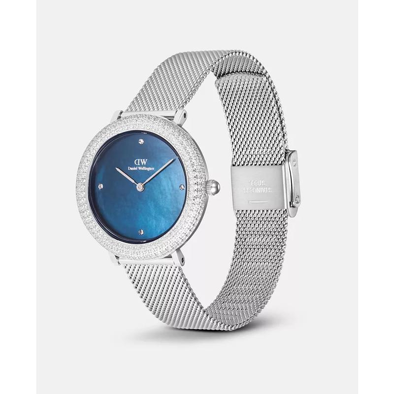 丹尼尔惠灵顿(Daniel Wellington)女款机械表蓝色母贝表盘闪耀水晶边框奢华时尚手表高清大图