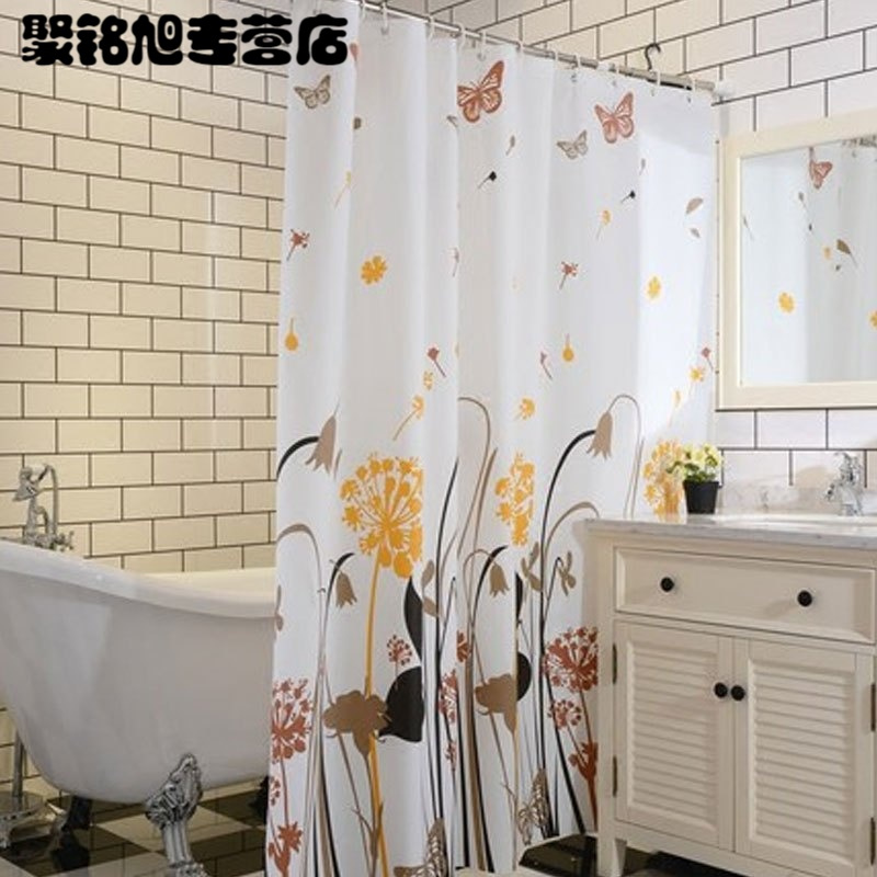 卫生洗澡间浴帘布浴室淋浴防水花纹加厚防霉挂拉帘子宜家隔断厕所窗帘生活日用家庭清洁生活日用浴室用品浴帘