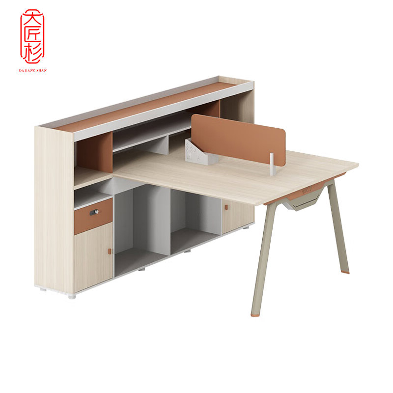 大匠杉 办公桌电脑桌职员桌双人位1.55m DPFZ056高清大图