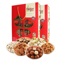 鲜记 坚果百果汇礼盒1300g休闲食品坚果果干混装组合大礼包