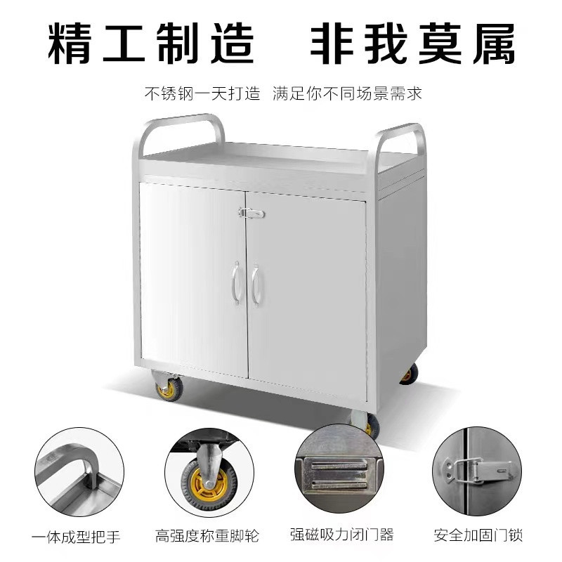 Zs-不锈钢手推外卖餐车摆摊小推车商用酒店移动多功能酒水推车小吃车