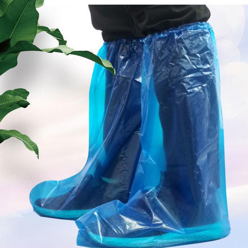 蓝色款1捆10只5双加厚长筒一次性鞋套养殖场防疫鞋套加厚塑料防水防滑
