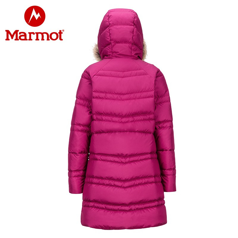 marmot/土拨鼠户外拒水防风鸭绒女童中长款羽绒服