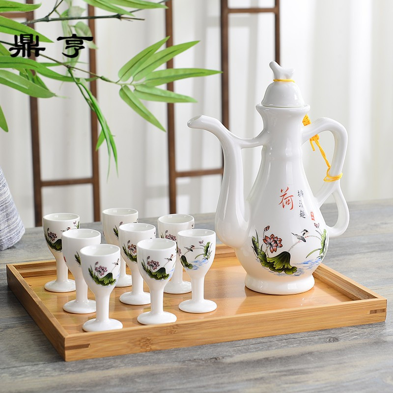 鼎亨陶瓷酒具套装酒壶仿古酒壶白酒酒具分酒器白酒酒壶小酒盅高