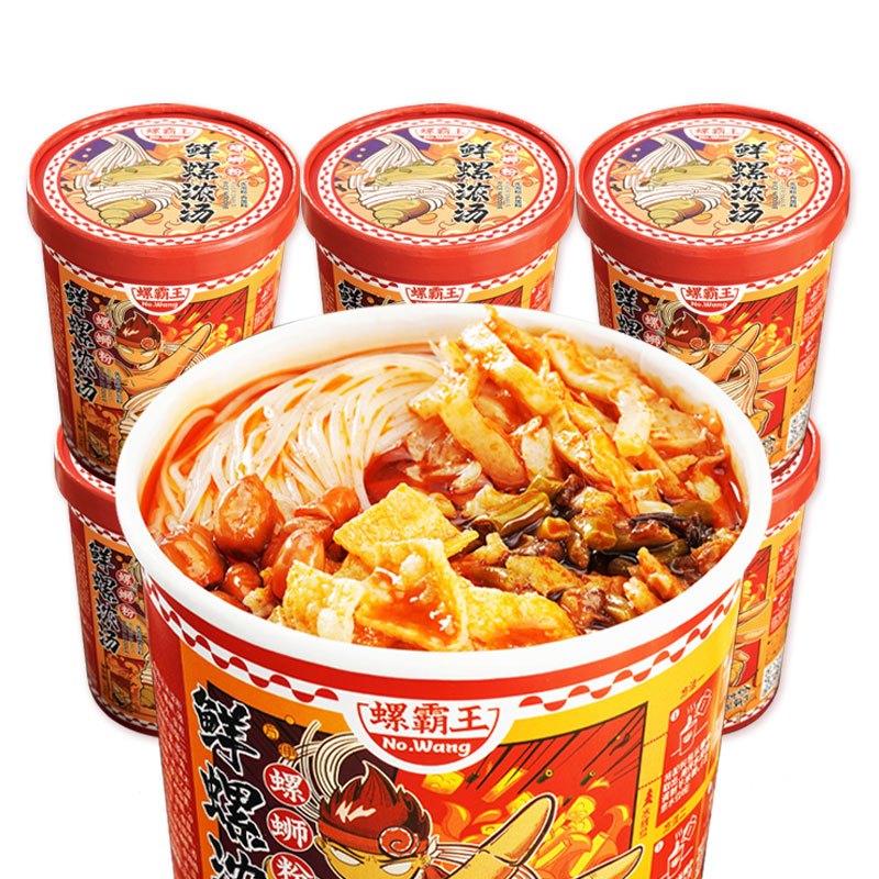 螺霸王 螺蛳粉200g*6桶装酸辣粉方便面粉丝米线螺丝粉