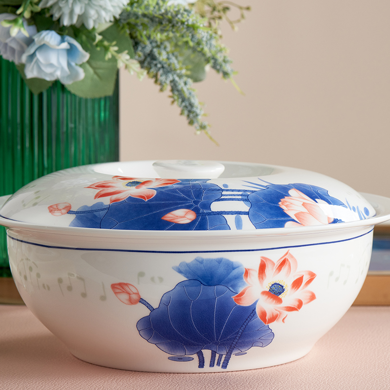 北国风光 骨瓷48头餐具 TS-0048荷塘音乐 套高清大图