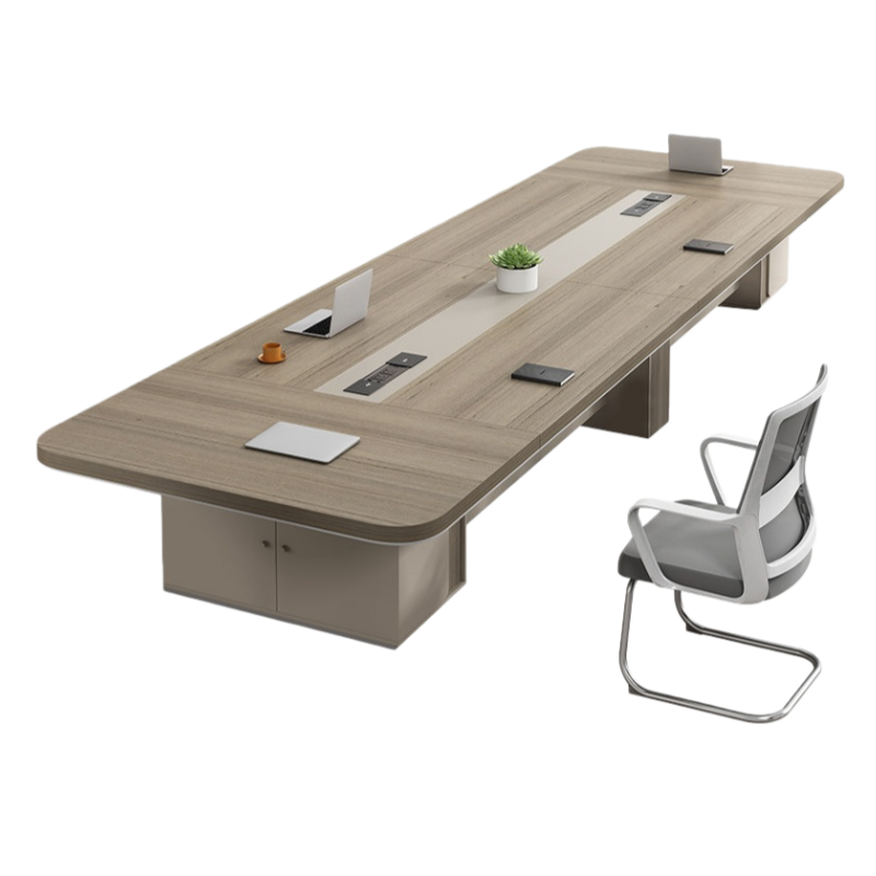 芙首泰会议桌椅4*1.5*0.75米+14椅套高清大图