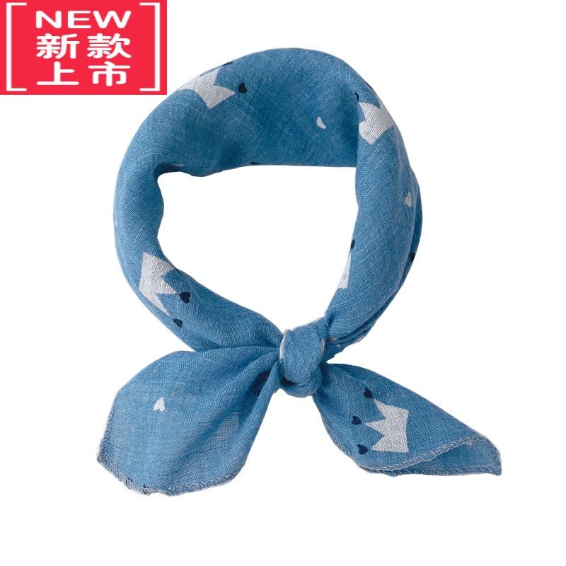 可莉允春夏薄款学院风小方巾学生卡通棉麻领巾儿童亲子围巾丝巾发带百搭毛巾图片