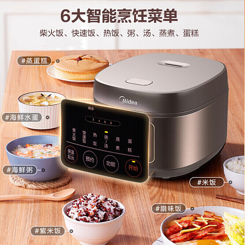 美的(Midea)4L电脑式电饭煲MB-FB40M171(单位:台)高清大图