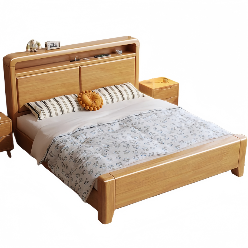 鑫木樽单人床120*200*97cm+5cm床垫组高清大图