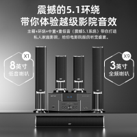 先科(SAST)A16家庭影院套装5.1家庭影院音响套装家用电视客厅壁挂落地音箱 (落地点歌机套装)