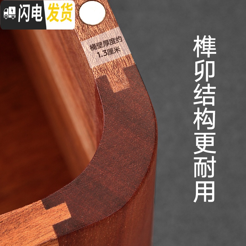 三维工匠桃花心木米桶米箱家用20 30斤装储米木质密封防虫防潮面粉桶收纳桶高清大图