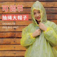 雨衣轻薄透明男女成人儿童雨披单人户外走路一次性长款全身防暴雨 10条装[紫色] 均码