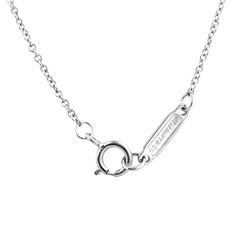TIFFANY&CO.蒂芙尼圆环项链蒂芙尼项链女 ATLAS罗马字母镂空圆形简约数字吊坠 925银锁骨链