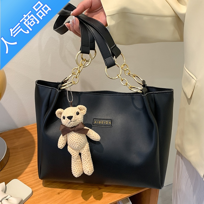 封后大学生上课托特包女2022新款潮感单肩包大容量时尚百搭通勤包女斜挎包