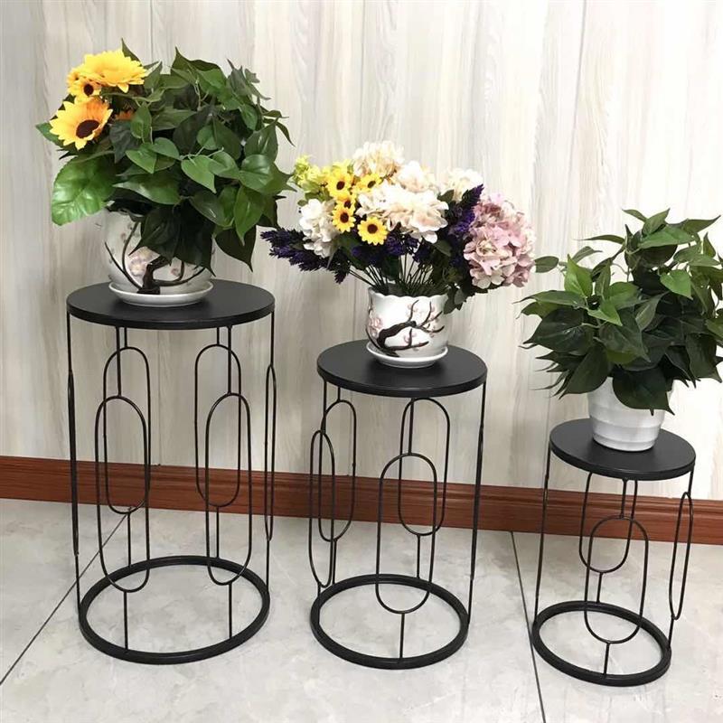 北欧高档铁艺花架落地式客厅花盆架绿萝花架子阳台室内外多层盆栽