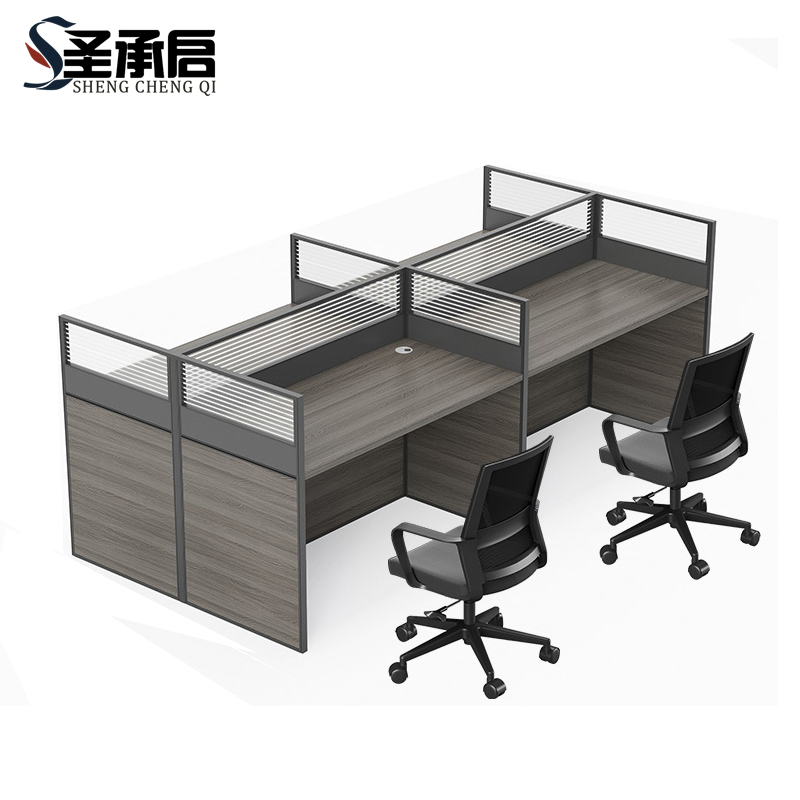 圣承启 屏风办公桌 四椅张高清大图