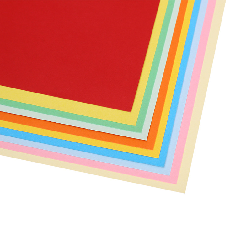 A4彩色卡纸 160克硬卡纸手工纸 手绘贺折纸剪纸 A4 160克大红100张/包 5包/箱 1箱高清大图