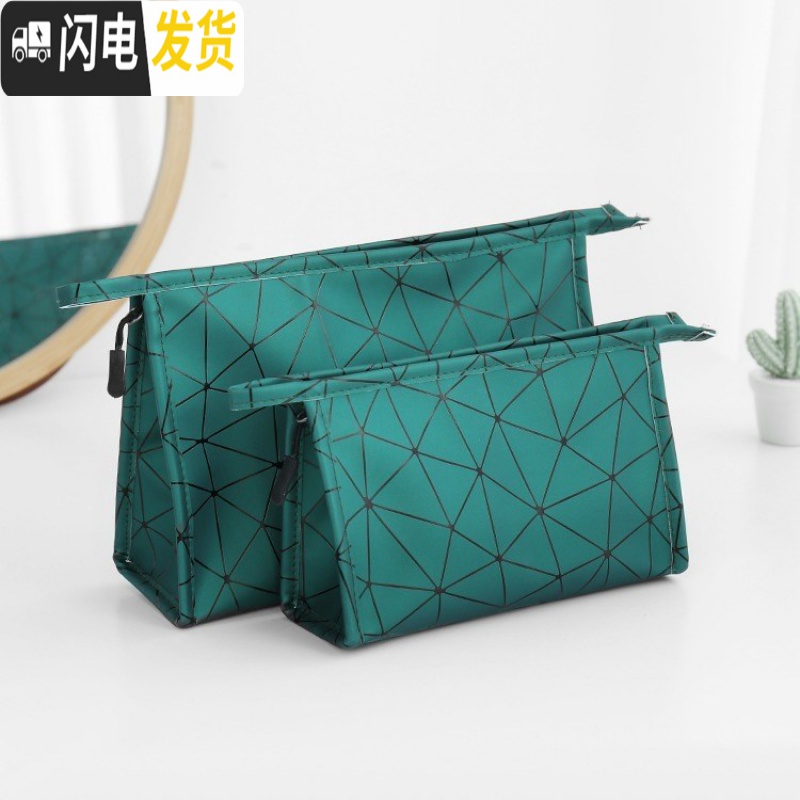 三维工匠ins网红化妆包小便携化妆品收纳袋韩版学生大容量洗漱包随身携带收纳包高清大图