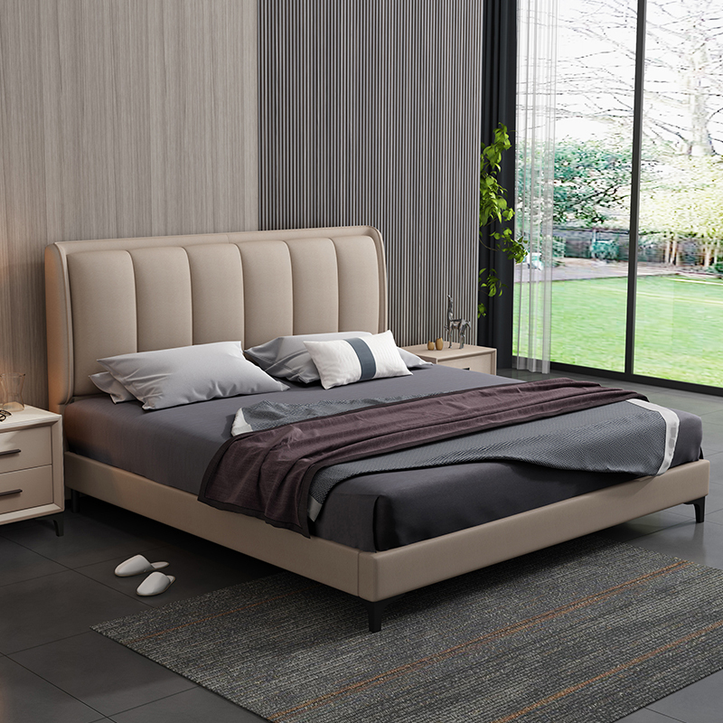 百冠环球床主卧双人床美式轻奢软包婚床简约现代榻榻米布艺床真皮床