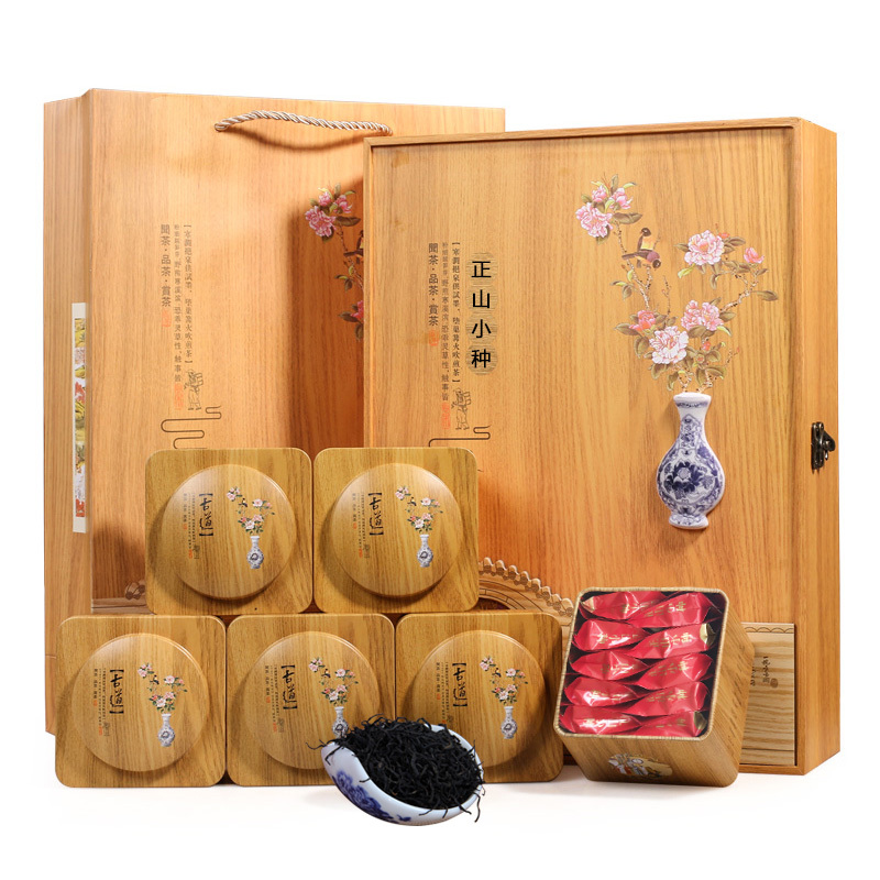 八闽东华 茶叶 正山小种红茶 武夷山桐木关浓香型新茶 木质礼盒装300g